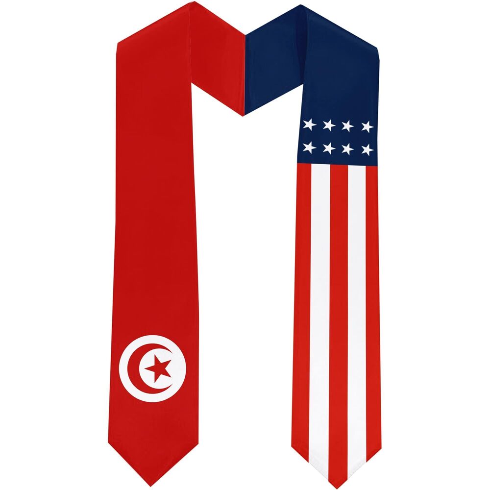 4938 Tunisia Flag International Students Graduation Sash Stole Scarves 180